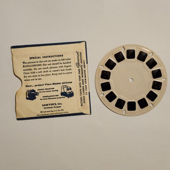 VINTAGE View Master Wild Animals of South America in Captivity REEL SLIDE 1949 - Picture 3 of 3